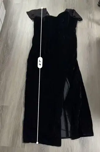 Alfred Angelo Vintage 80s Flirtations Black Velvet Short Sleeve Maxi Dress Sz 20