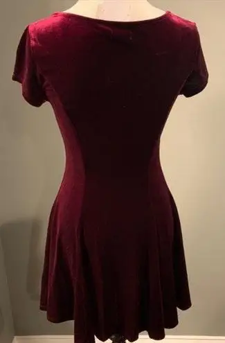 Urban Outfitters Red Velvet Babydoll Dress