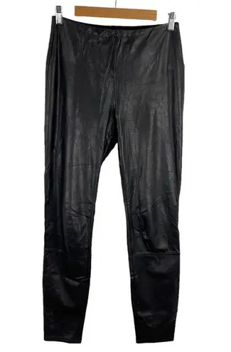 Lysse Womens Size Medium Jones Embossed Texture Faux Leather Leggings Black