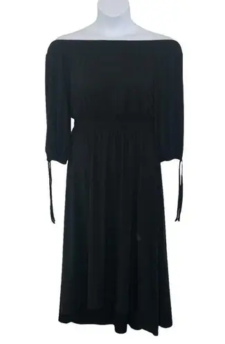 Kate & Mallory Off the Shoulder Black Tie Sleeve Midi Dress size Small