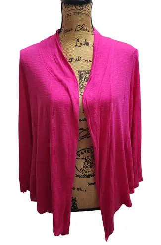IN STUDIO WOMAN Pink Open Front Drape Neck Lightweight Cardigan Jacket 14W - Image 1