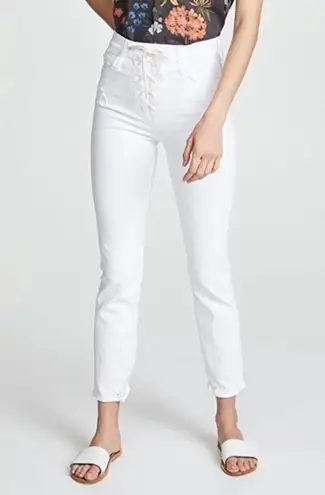 MOTHER Denim MOTHER The Lace Up Dazzler Ankle Chew Jeans Almost Innocent White Size 29