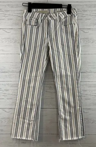 Pilcro High Rise Boot Cut Striped Pants Size 26 White