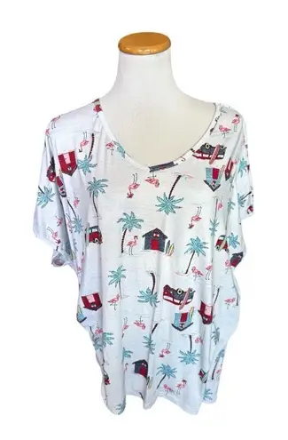 secret treasures Womens Vacation Fun Short Sleeve Shirt Top - Sz 3X