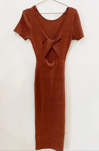 Naadam cashmere and cotton reversible knit dress NEW Brown Size M