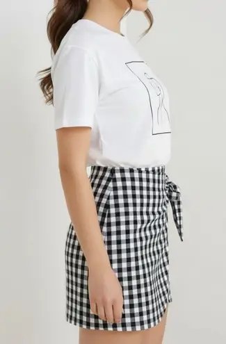 Sézane Pacome Mini Skirt, Black/Ecru Gingham, FR36/US4