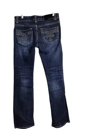 Rock & Roll Cowgirl Women Jeans Sz.29x34 Blue Bling Pocket Cowgirl Rodeo Western