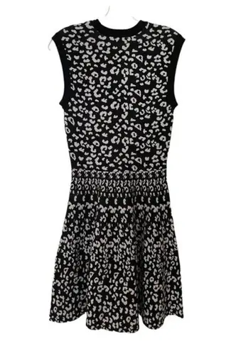 Rebecca Taylor  Leopard Print Sweater Dress Size Small Black and White Sleeveless