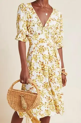 Faithfull the Brand Faithful the Brand Yellow Floral Midi Dress 