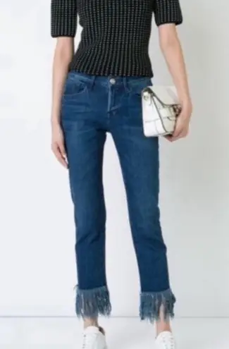 NWOT 3x1 tassel fringe jeans Lima cotton cropped straight leg Blue Size 29