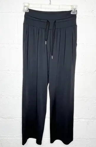 Halara  Women's Black High Waisted Drawstring Pocket Wide Leg Pants NWT Sz Small