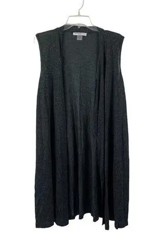 Allison Daley Women's Black Magenta Magic Sleeveless Shawl