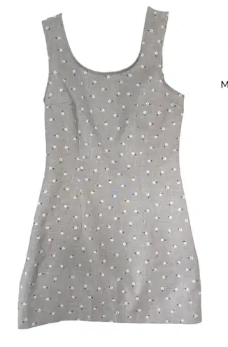 90'S VINTAGE BYER TWO! MINI DRESS DAISY PRINT SIZE SMALL MADE IN USA Gray