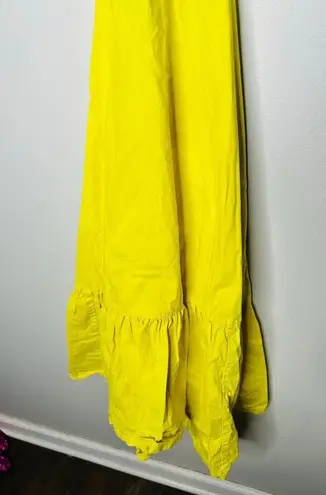 MARISSA WEBB COLLECTIVE Yellow Poplin Hourglass Waist Cutout Midi Dress Size 4