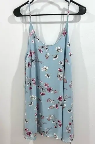 By Together  blue and pink floral sundress with lace up sides size medium