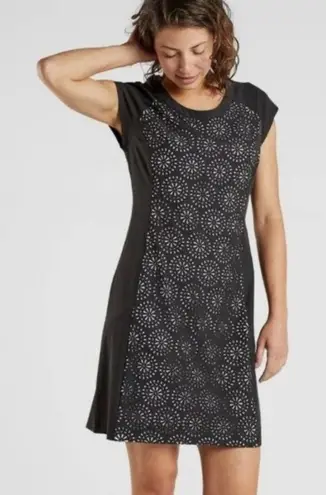 Krimson Klover Jasmine Black White Floral Laser Cut Dress size medium athletic