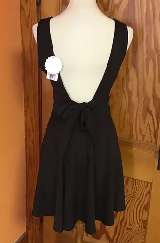 Soprano NWT  Black Plunging Sexy Fit & Flare Dress