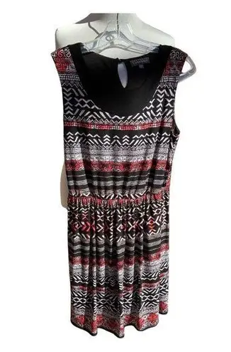 Luxology  sleeveless a line black keyhole elastic waist ladies mini dress Small