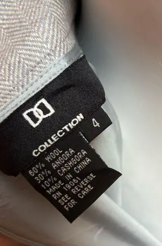 Doncaster Blue & White Midi Pencil Skirt | Wool Angora Blend | Size 4