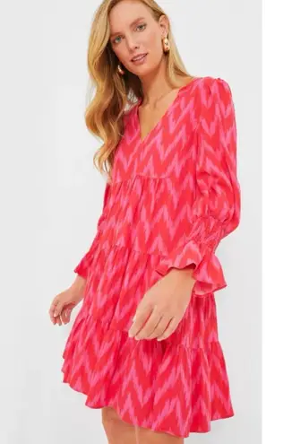 POMANDER PLACE Tuckernuck Hot Pink Ikat Kenzo Dress Size Large