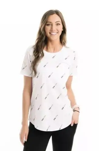 Zyia White Pattern Swoop Tee NWT