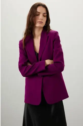 Endless Rose Purple Crepe Front Button Closure Jacket Blazer Size Medium