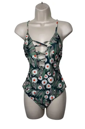 Mara Hoffman Women's Standard Tanya Lattice Front One Piece Swimsuit sz S