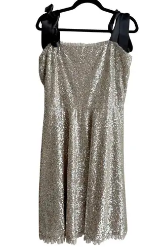 Gal Meets Glam Sequin Bow Dress Size 14 Coquette Girly Feminine Romantic Anthro