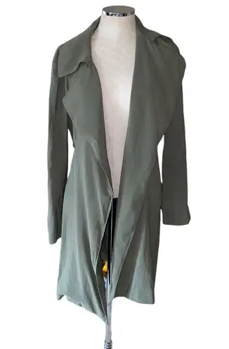 Loft  Olive Green Belted Notch Collar Long Sleeve Jacket Women’s Size Medium