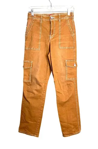 Dickies High Waisted Cargo Jeans Pants Womens Size 5/27 Brown Twill