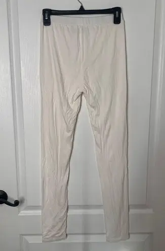 Naked Wardrobe Womens Ankle Leggings High Waist Pull On Stretch White Size Large