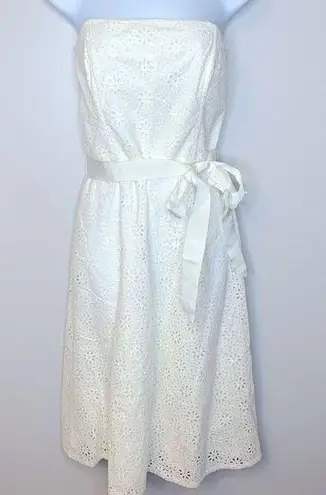 Banana Republic  Strapless White Eyelet Dress Size 8