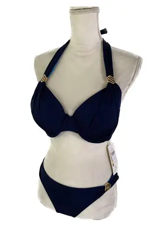 a.Che 2 pieces winslet hampton blue bikini swimsuit set Size L