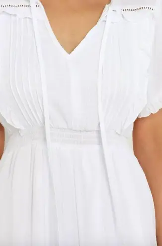 Petal and Pup Womens Chelsea White Ruffle Boho Midi Dress 0