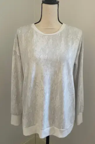 Mondetta Snakeskin Crewneck Pullover Sweatshirt size Small Cream Soft Girl Layer