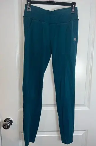 Curves N Combat Boots Teal Scrunch Butt Pockets Active Workout Stretchy Leggings Blue Size 26