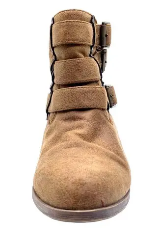 Coconuts by Matisse Buckle Ankle Booties Boots Block Heel Brown Size 7.5 Cowgirl