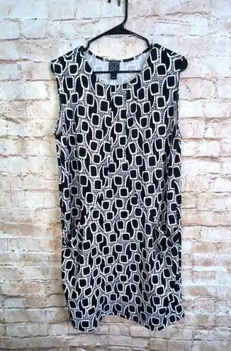 Clara Sun Woo Black White Mod Shift Dress Size Medium