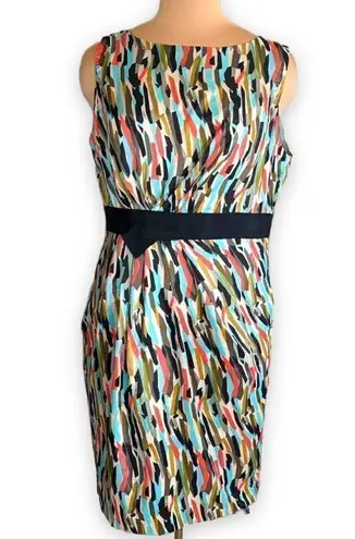 Vertigo Paris Dress Abstract Multicolored Art To Wear Sleeveless Ruched Sheath