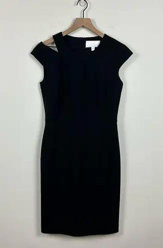 Hugo Boss Boss Asymmetrical Shoulder Little Black Knee Length Dress, 6