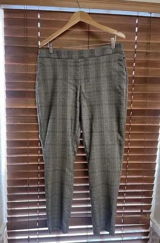 Hilary Radley Plaid Pull On Pants Stretch Business Casual Office Corporate