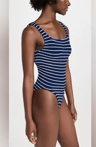 Hunza G Square Neck striped Swim One Piece, BRAND NEW, $255 Blue Size undefined