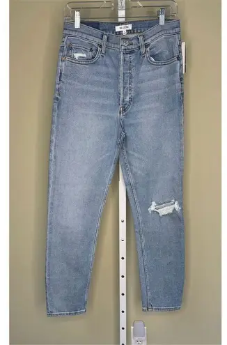 RE/DONE NWT High Rise Ankle Crop Jeans in Worn Blue Destroy Size 29