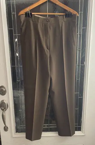 Bernard Zins Pants Womens Sz 12 Brown Wool Made In France 34x28 Lined High