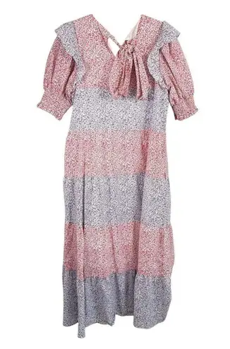 Hyacinth House Tuckernuck Multi Floral Barton Maxi Dress Cottagecore Women Small Pink