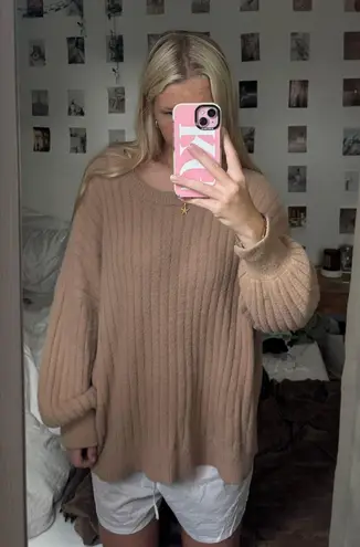 Aerie brown fuzzy sweater