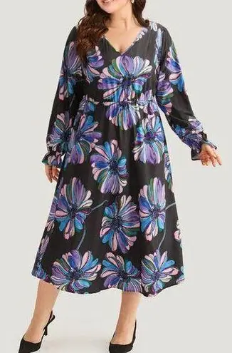 Bloomchic Size 30 • 6x •  • Colorful Floral Print Flutter Trim Dress