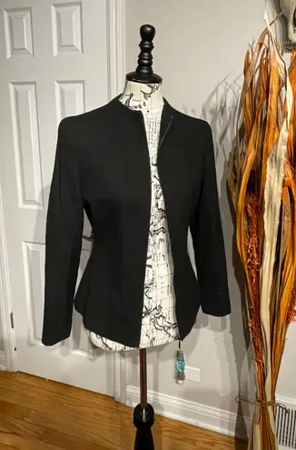 Bill Blass Vintage Wool Zip Blazer Mock Fit Flare Preppy Tomboy Rave Winter Fall Work Office