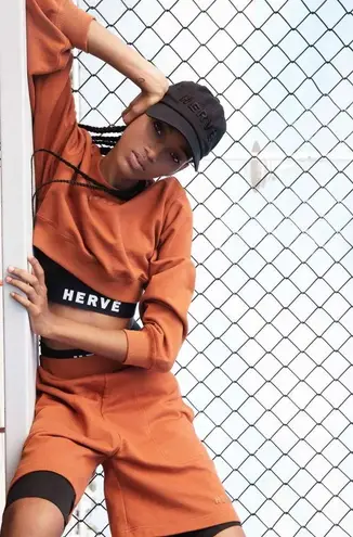 Herve Leger Herve by boyfriend terry shorts in sepia size S small