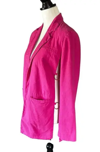 Eudon Choi Collective Oversized Pink Linen Open Blazer w/ Side Cutouts | EUC | 0